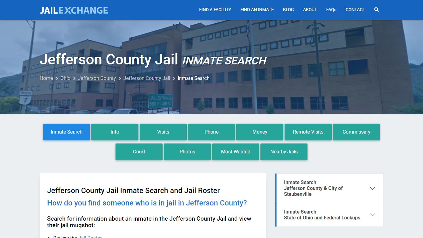 Inmate Search: Roster & Mugshots - Jefferson County Jail, OH